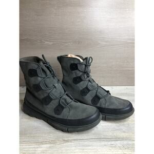 SOREL MENS EXPLORER BOOT - GREY INSULATED WATERPROOF - SZ 10